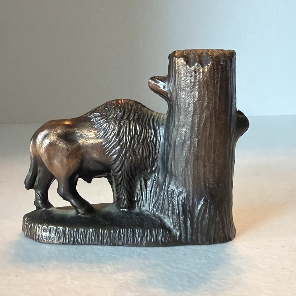 Bronze Bison Oklahoma Thermometer Bronze Vintage