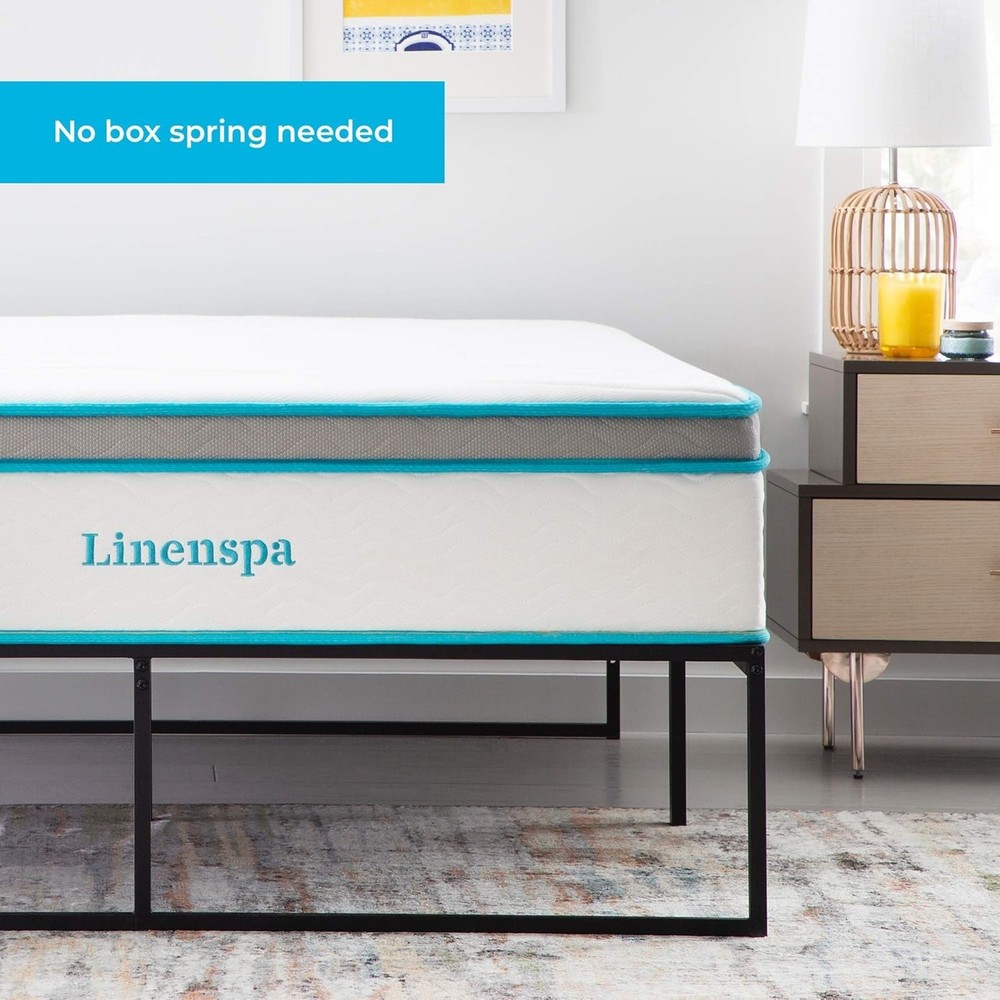 Space-Saving Twin Platform Bed Frame - 14" High, Easy Assembly, Stylish Design