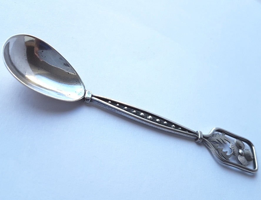 Rare Spoon, Silver, Pierced Decor, Poland K565