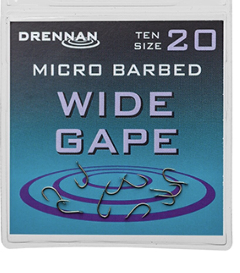 DRENNAN WIDE GAPE MICRO BARBED  HOOKS - 10 per pack