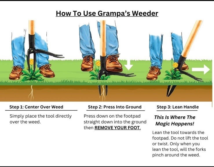 The Original Stand Up Weed Puller Tool with Long Handle - Made with Real Bamboo