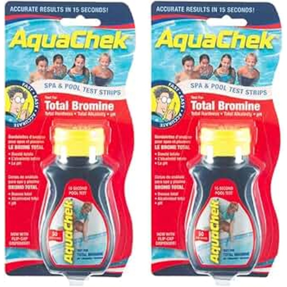 AquaChek Total Bromine Spa & Pool Test Strips 2 Pack 100 Strips