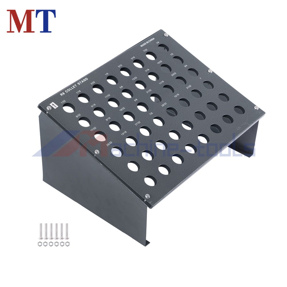 Durable R8 Collet Storage System - 48 Position Rack 0.98" Hole Size