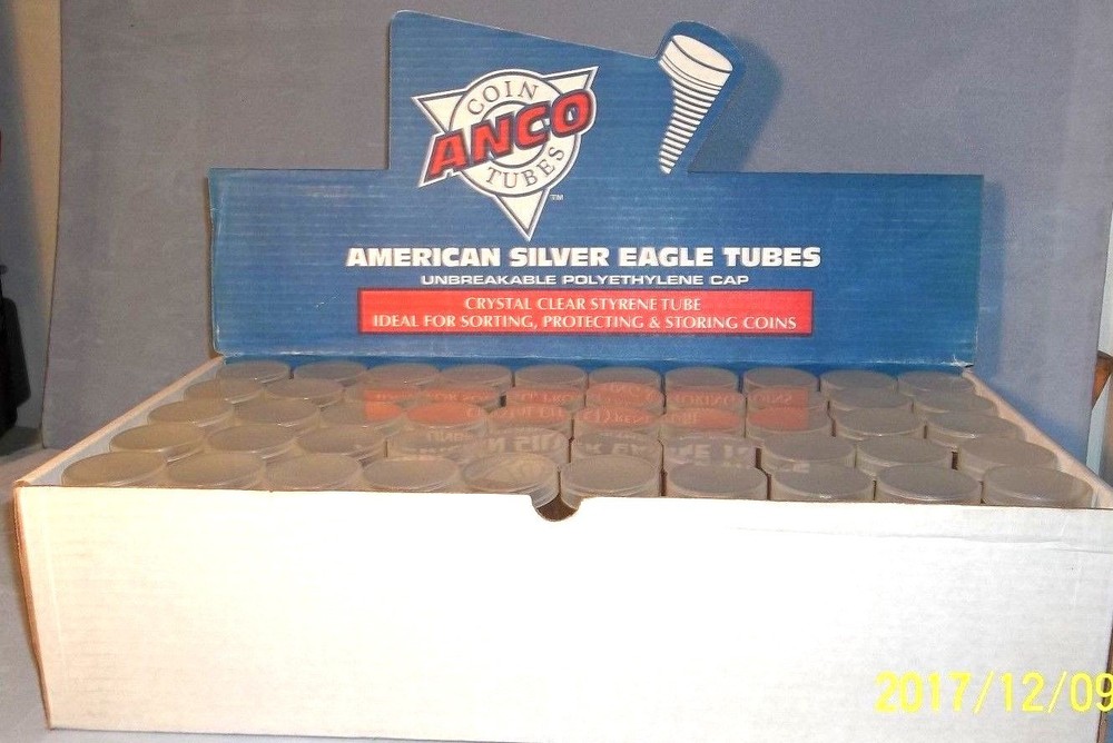 NEW--THREE (3) Anco Round Coin Tubes for American Silver Eagle