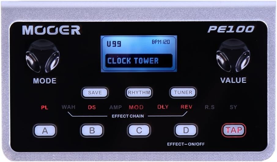 Guitar Practice Pedal PE100 - Touch Controls, Quick Recall & 40 Drum Patterns