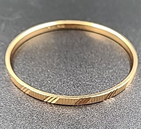 Monet Gold Tone Bangle Bracelet Etched Design Signed