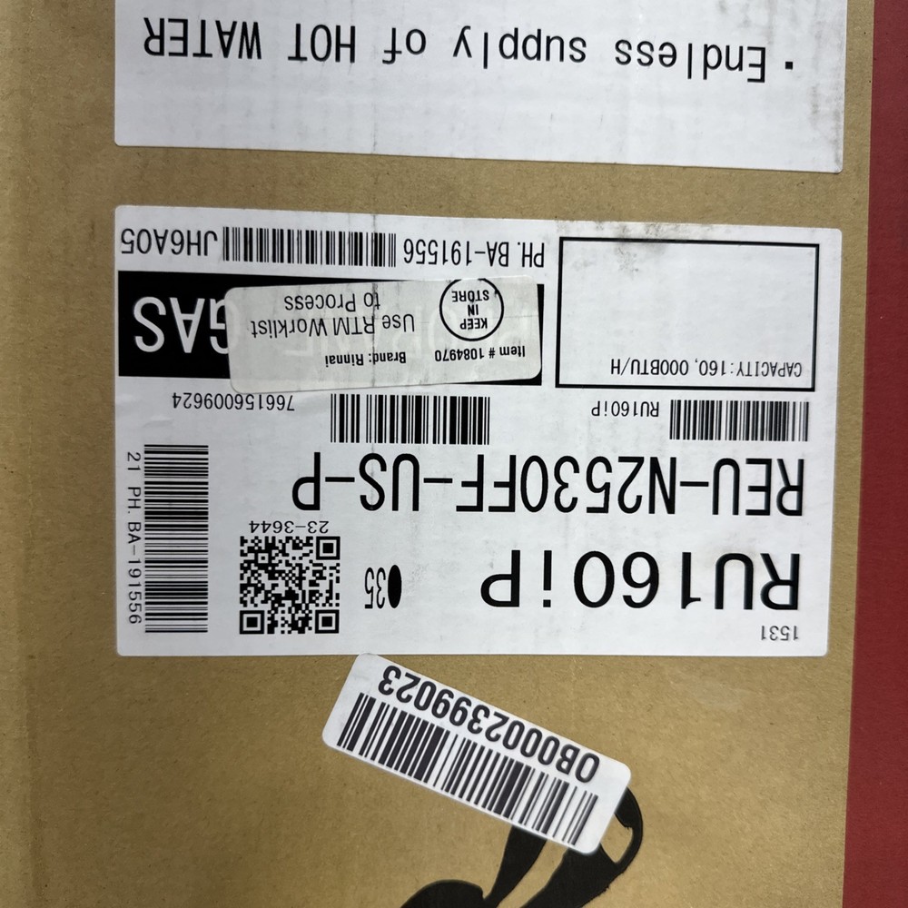 Rinnai RE160IP High Efficiency Propane Indoor Tankless Water Heater 160k BTU
