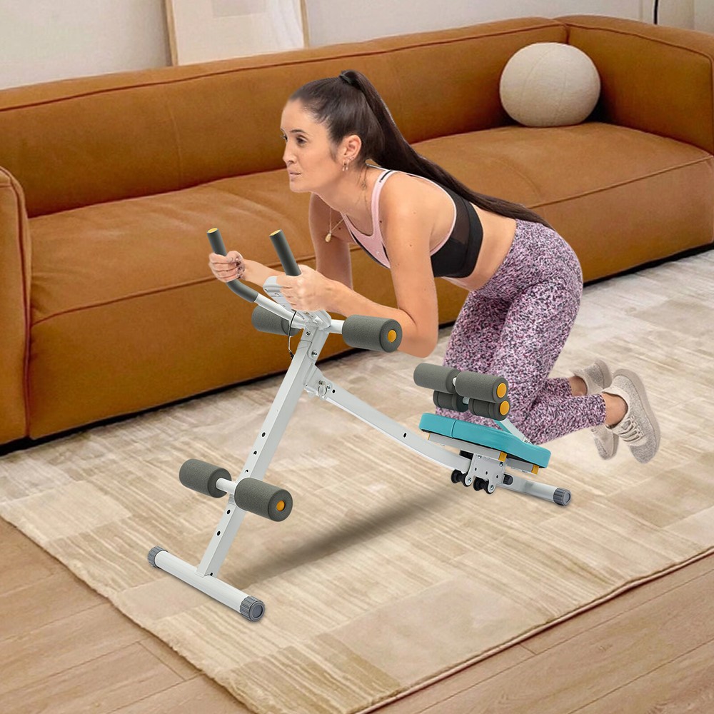 Ab Exercise Bench Abdominal Workout Machine Foldable Sit Up Bench W/ LCD Display