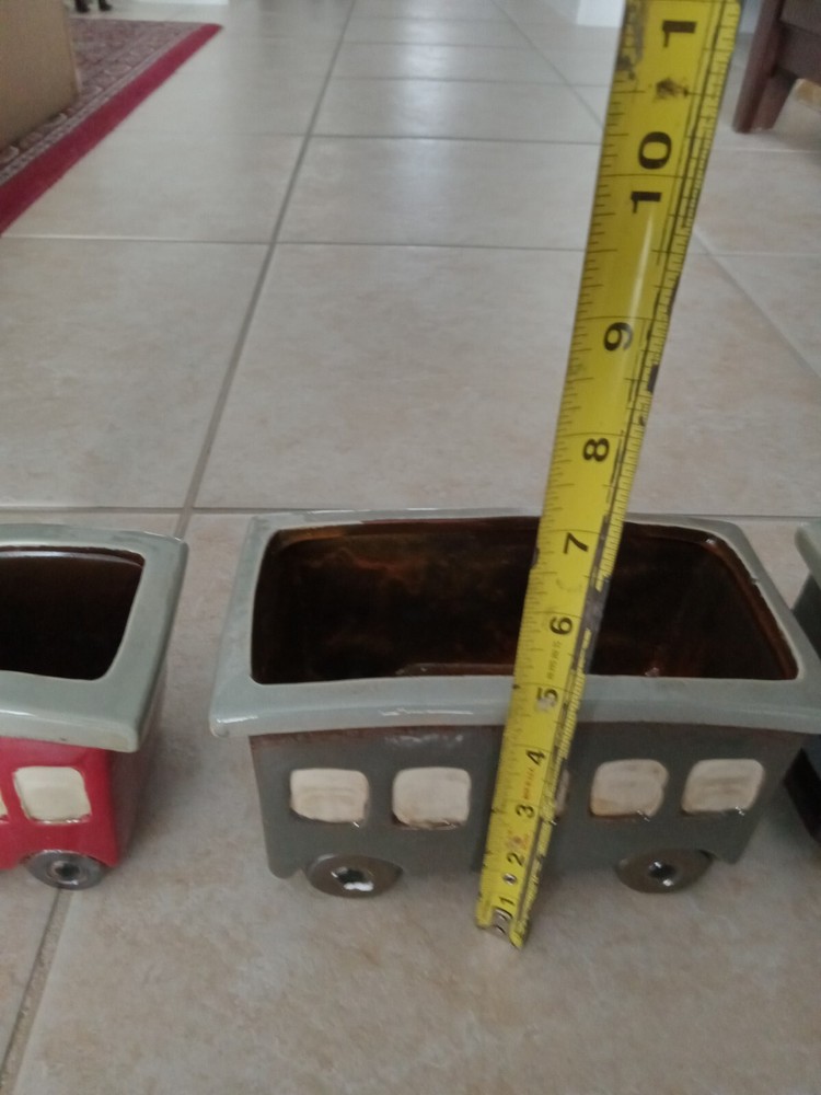Set Of Tree Ceramic Train Planters