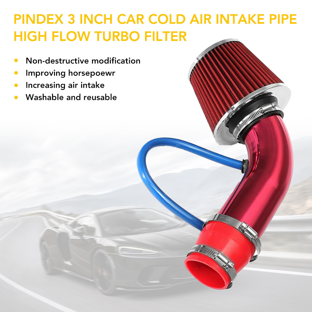 Universal Car Cold Intake Air Pipe Filter Set Induction Tiub Flow Hose System