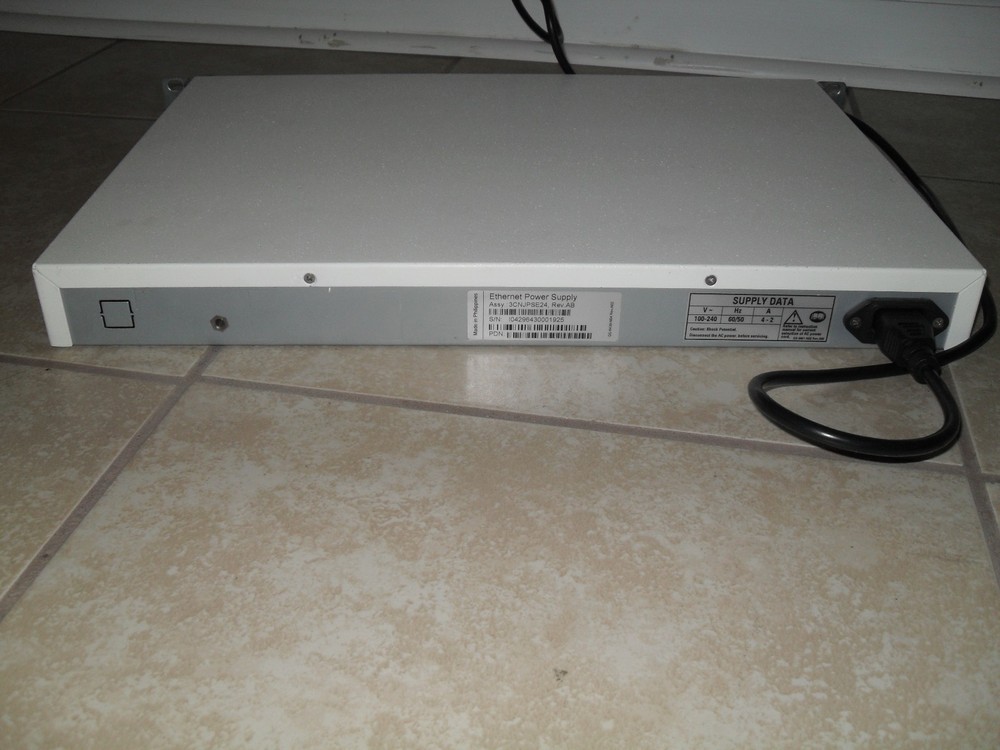 3Com 3CNJPSE24 Ethernet Power Supply Network Switch 24Port powers up great!