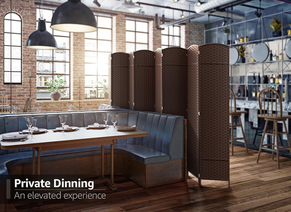 8 Panel Room Divider 6 Ft. Tall - Privacy Screen, Extra Wide Double Hinged Panel