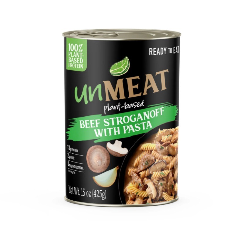 (2 pack) unMEAT Plant-Based Beef Stroganoff with Pasta, 15oz Can