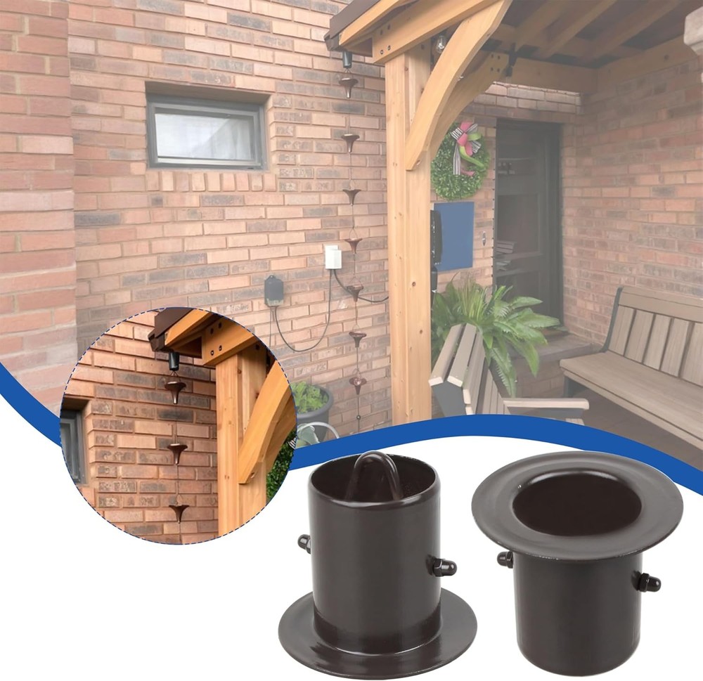 Rain Chain Gutter Adapter Replacement Downspout Gutters Black Aluminum