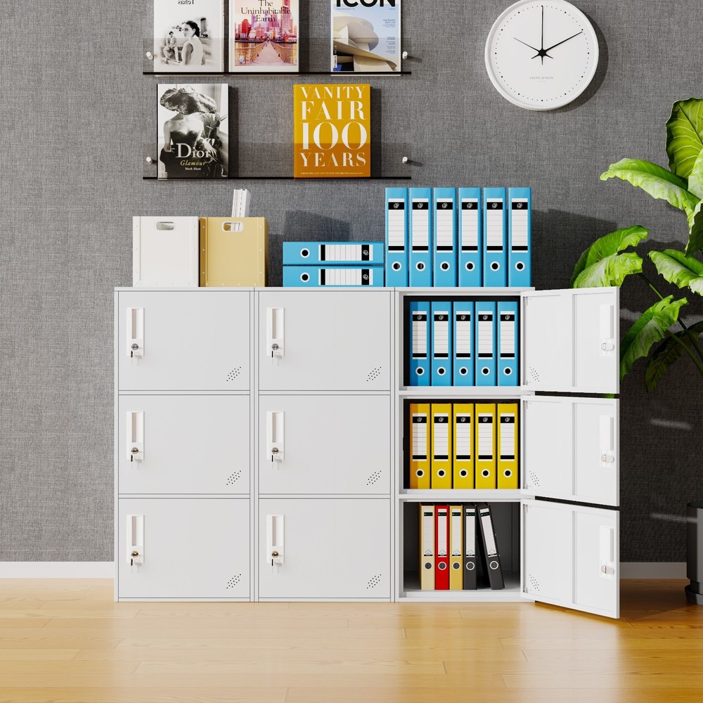 2 Door Vertical Stackable Storage Cabinet with Lock,Anti-Failing Device