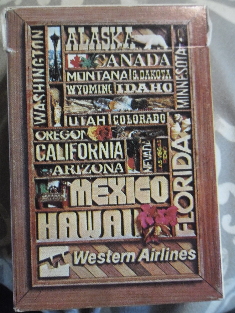 Western Airlines Playing Cards Single Deck. Vintage Pristine & Complete