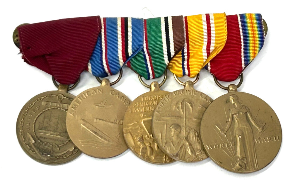 WWII US Navy Mounted Medals