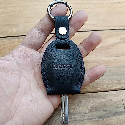 Handmade Key chain Leather Protective Key Holder Large Capacity Black