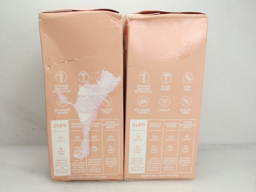 CURE HYDRATION RUBY RIOT GRAPEFRUIT DAILY ELECTROLYTE MIX 8 PACKETS 2PCS DETAILS