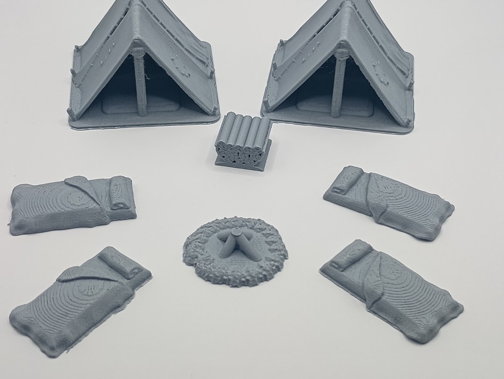 3D Printed Camp Set (28mm-32mm Scale)