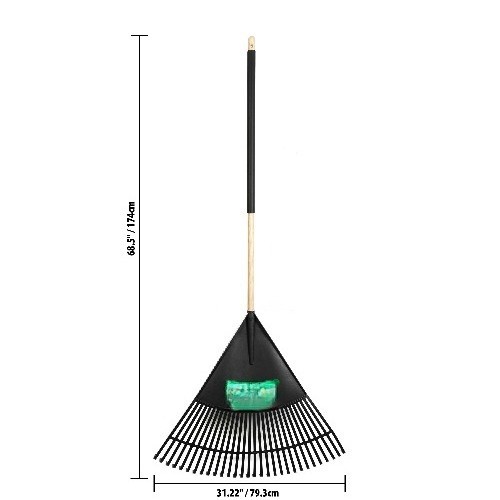 30-inch Wood and Poly Leaf Rake