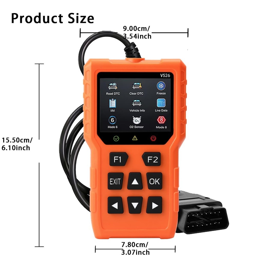 V526 OBD2 Scanner Diagnostic Tool Engine Light Fault Code Reader Since 1996