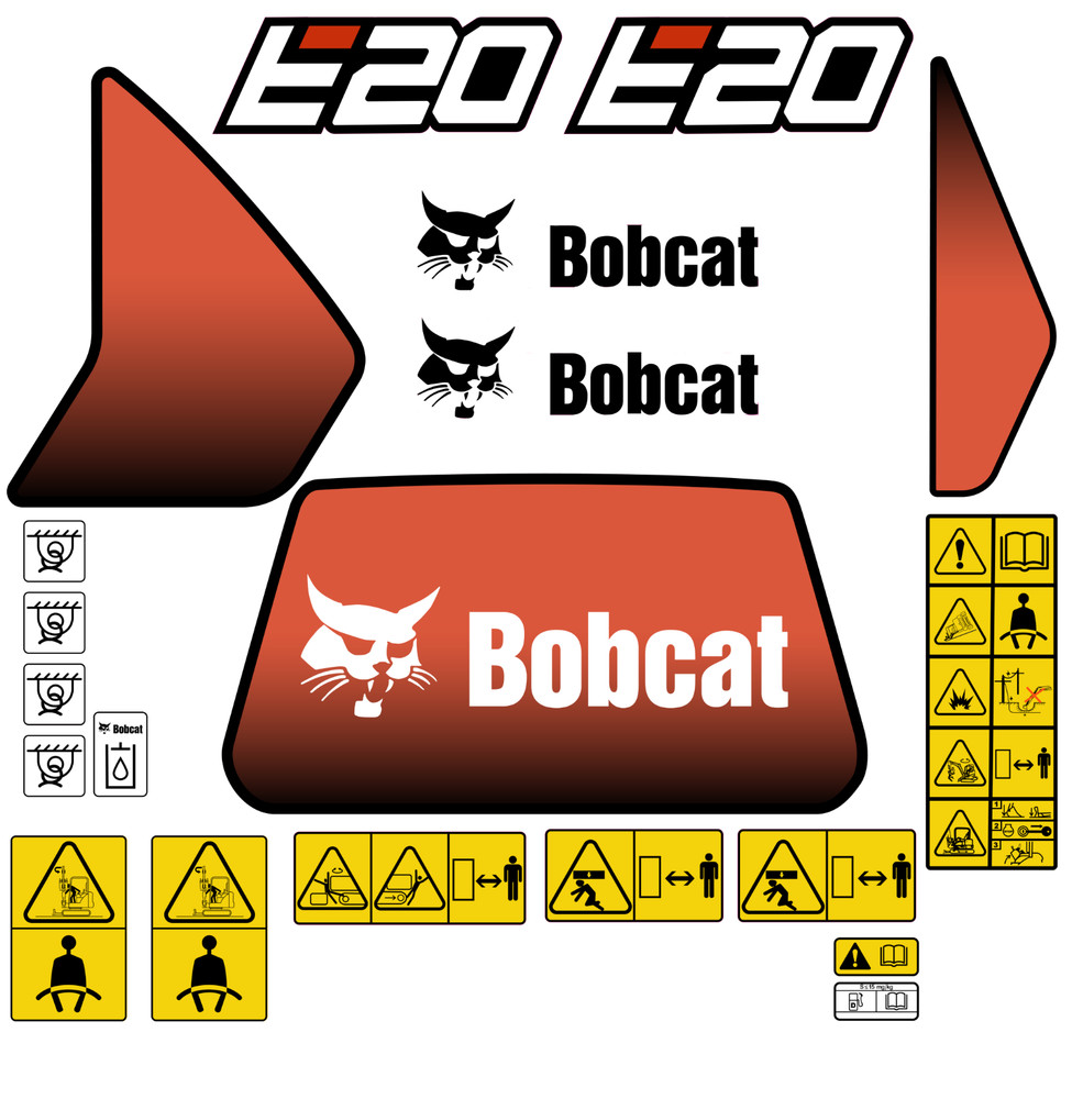 For Bobcat E20 Mini Excavator | Replacement Decal Set | FREE SHIPPING