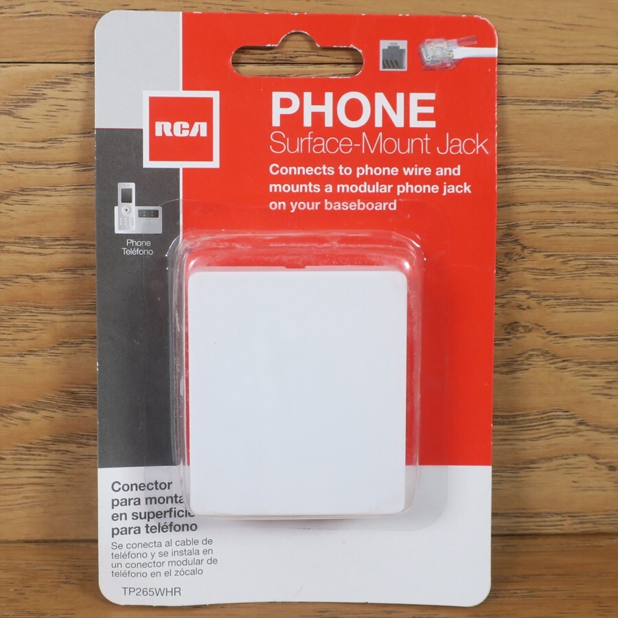 RCA, PN: TP265WHR, Phone Surface Mount Jack, Baseboard Hard Mount