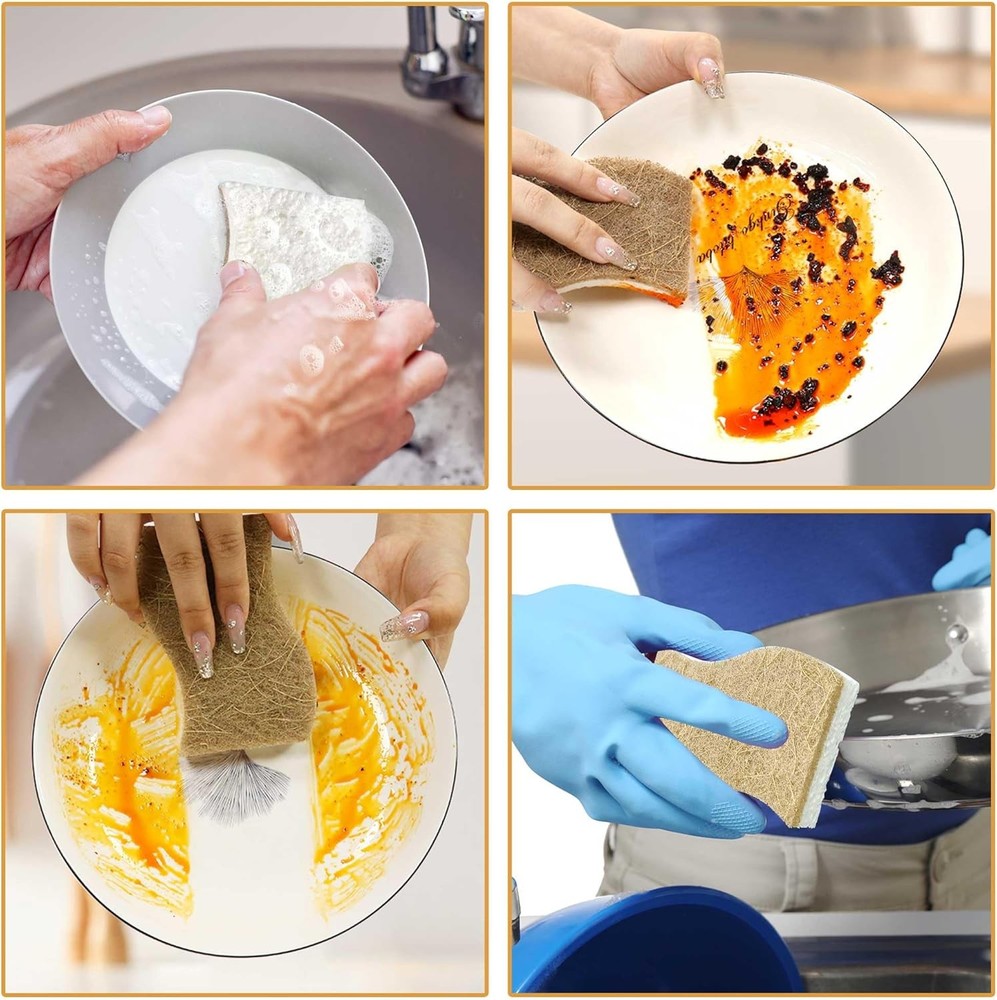 Biodegradable Natural Kitchen Sponge, Compostable Cellulose White