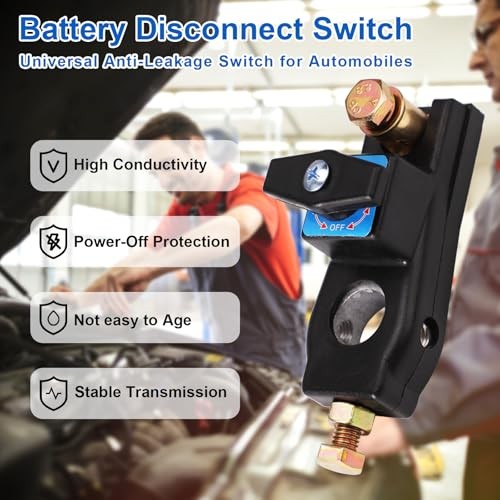 Battery Disconnect Switch, Heavy Duty Car Battery Kill Switch 12V 24V