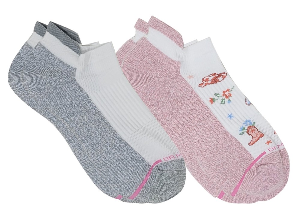 Dr. Motion Women's 2 Pack Cute Design Compression Ankle Socks