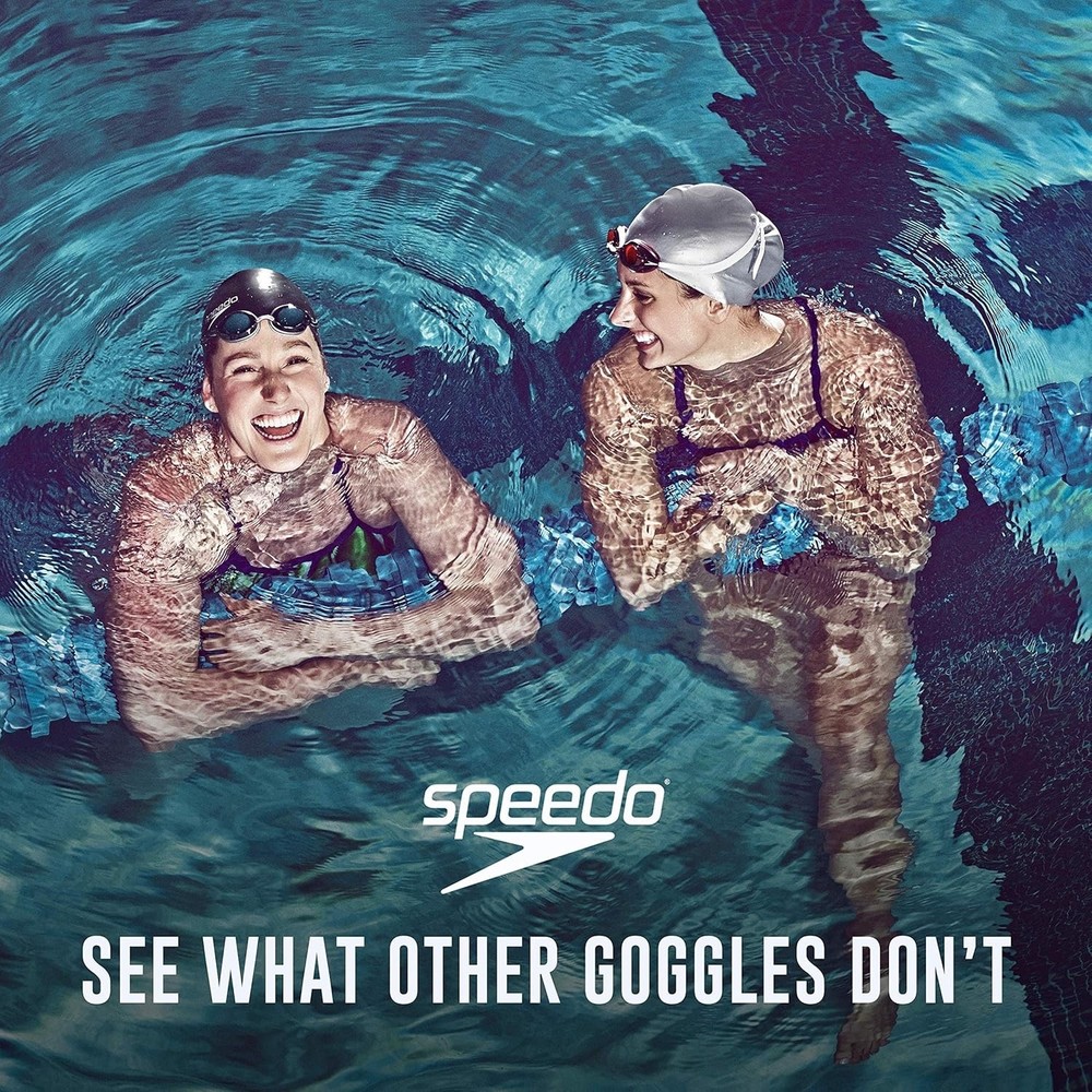 NEW Speedo HYPER FLYER Mirrored Junior Competitive Racing Goggles Blue Red