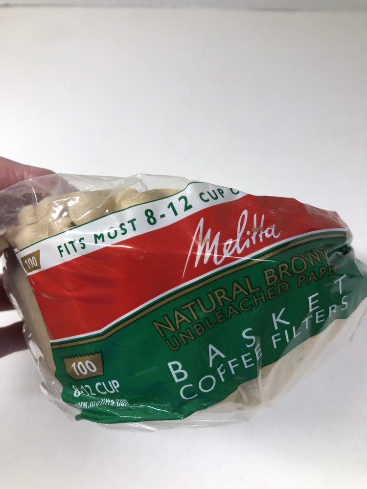 Melitta 8-12 Cup Brown Basket Coffee Filter (100-Pack) Melitta Unbleached