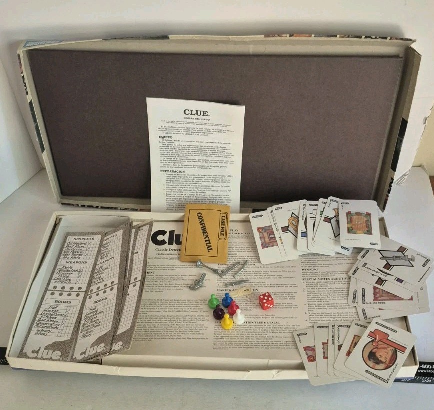 Clue Board Game 1992 Complete