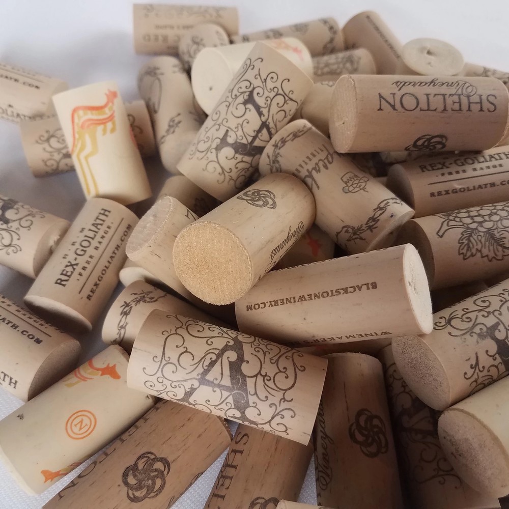 50 Used Wine Corks - Synthetic Multi-Brands Duplicates
