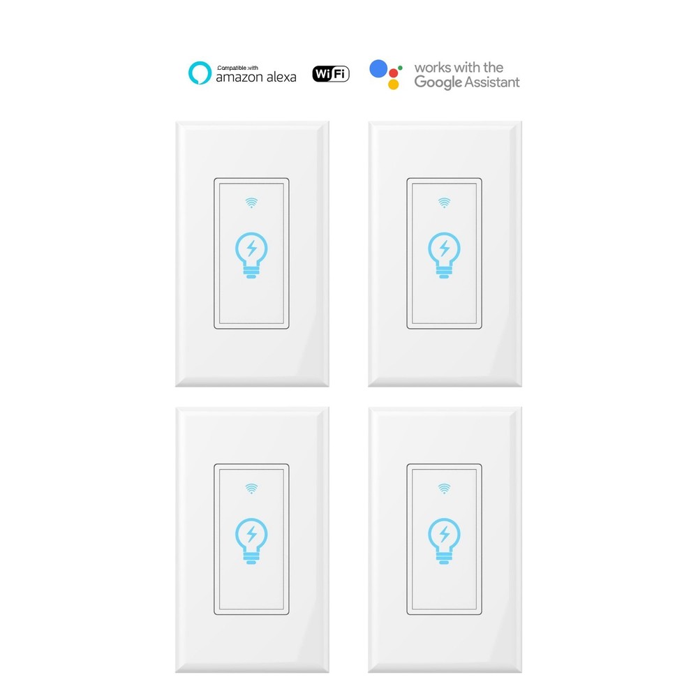 Smart Switch WIFI Light Wall Works with Alexa Google Home smart life 4pack