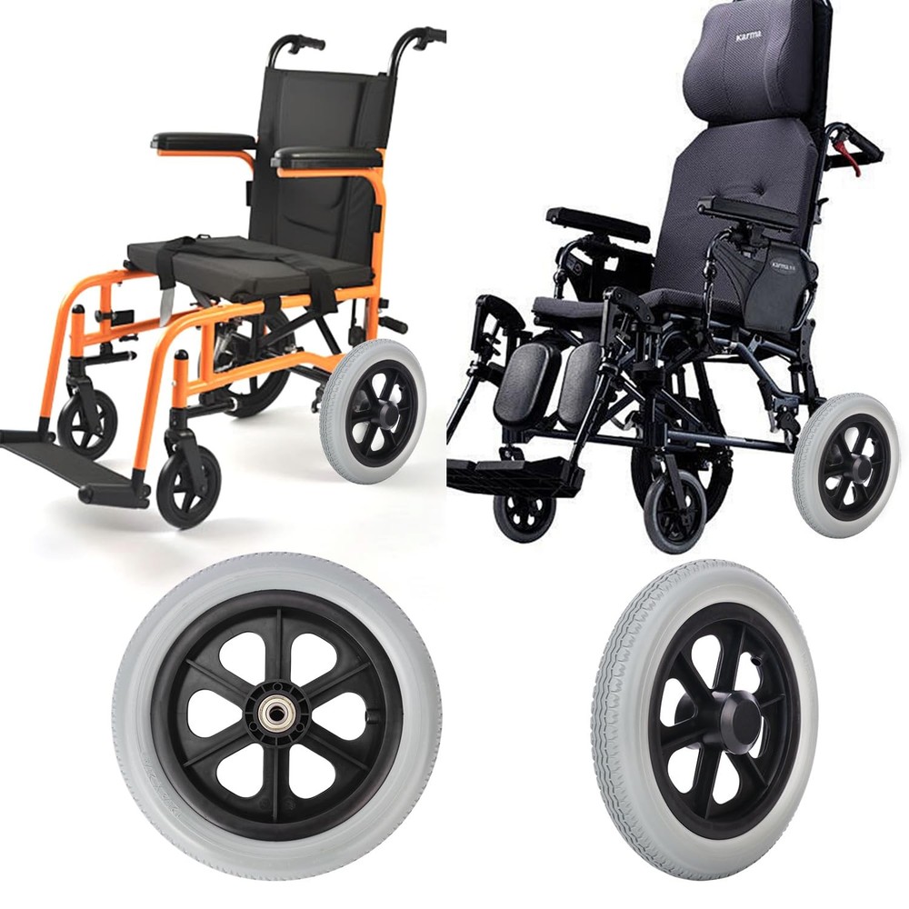 2-pack 12 Inch Solid Tire Construction Premium Plastic Spoked Wheel (grey), 1...