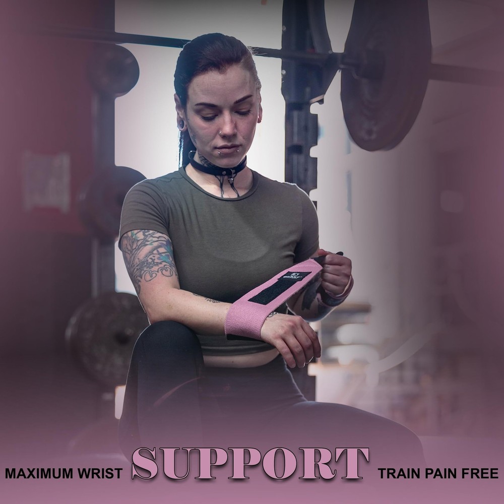 Improved Lifting Support & Stability - Gym Wrist Wraps for Weightlifting 14" ...