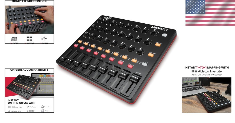 Compact DAW Control Surface with 24 Knobs and 16 Buttons