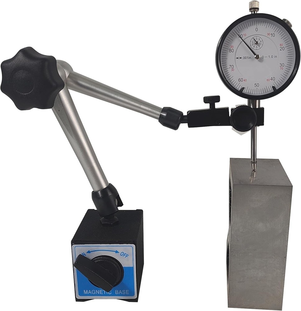 Indicator Holder Adjustable Magnetic Base Clamping Hole 8mm Max Pull 132lbs/60kg