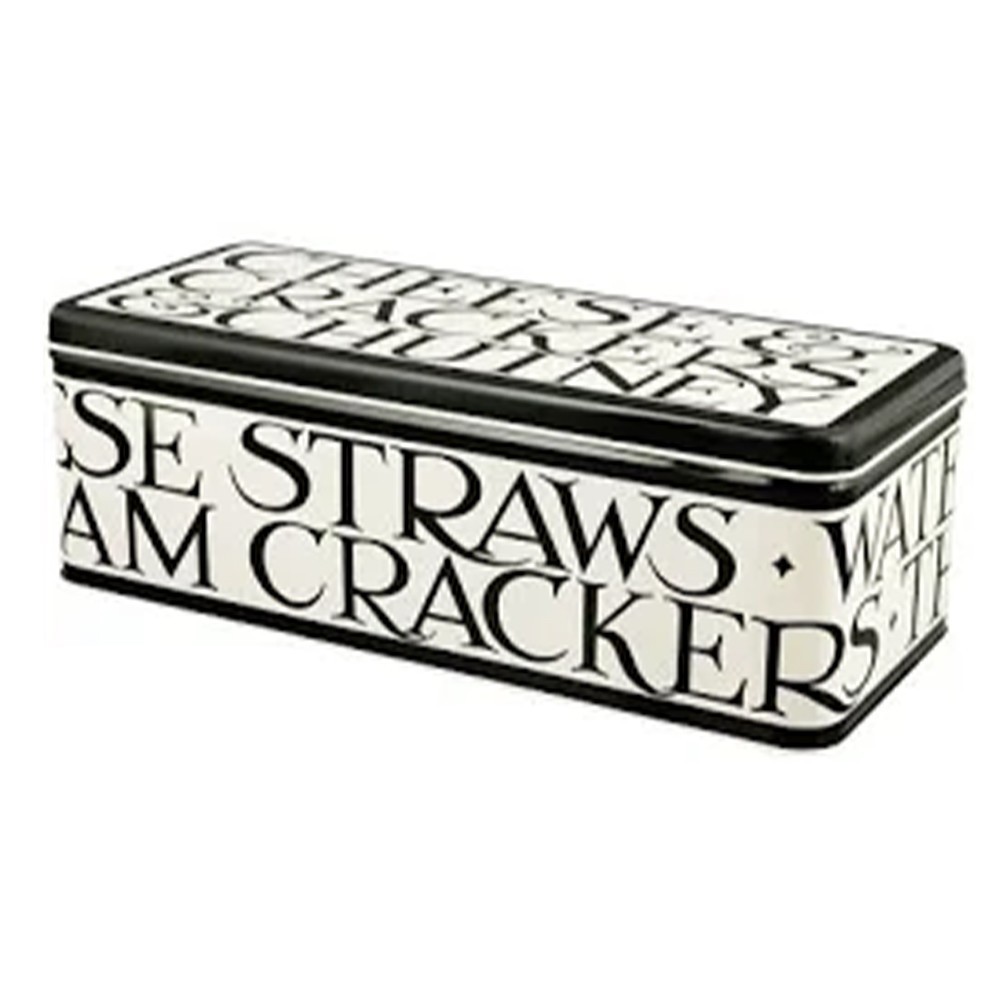 Emma Bridgewater New Black Toast Long Deep Rectangular Cracker Tin 240x100x70mm