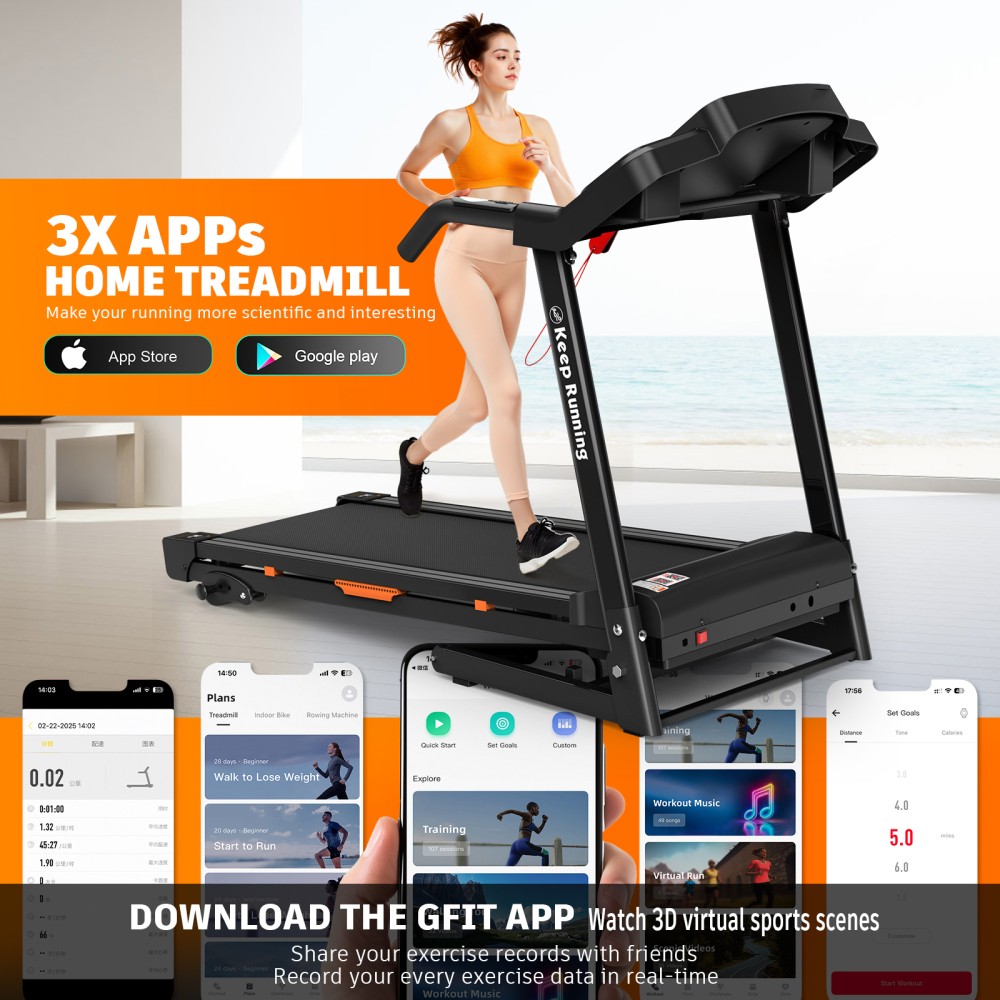 Foldable Treadmill for Home Electric Treadmill Workout Running Machine