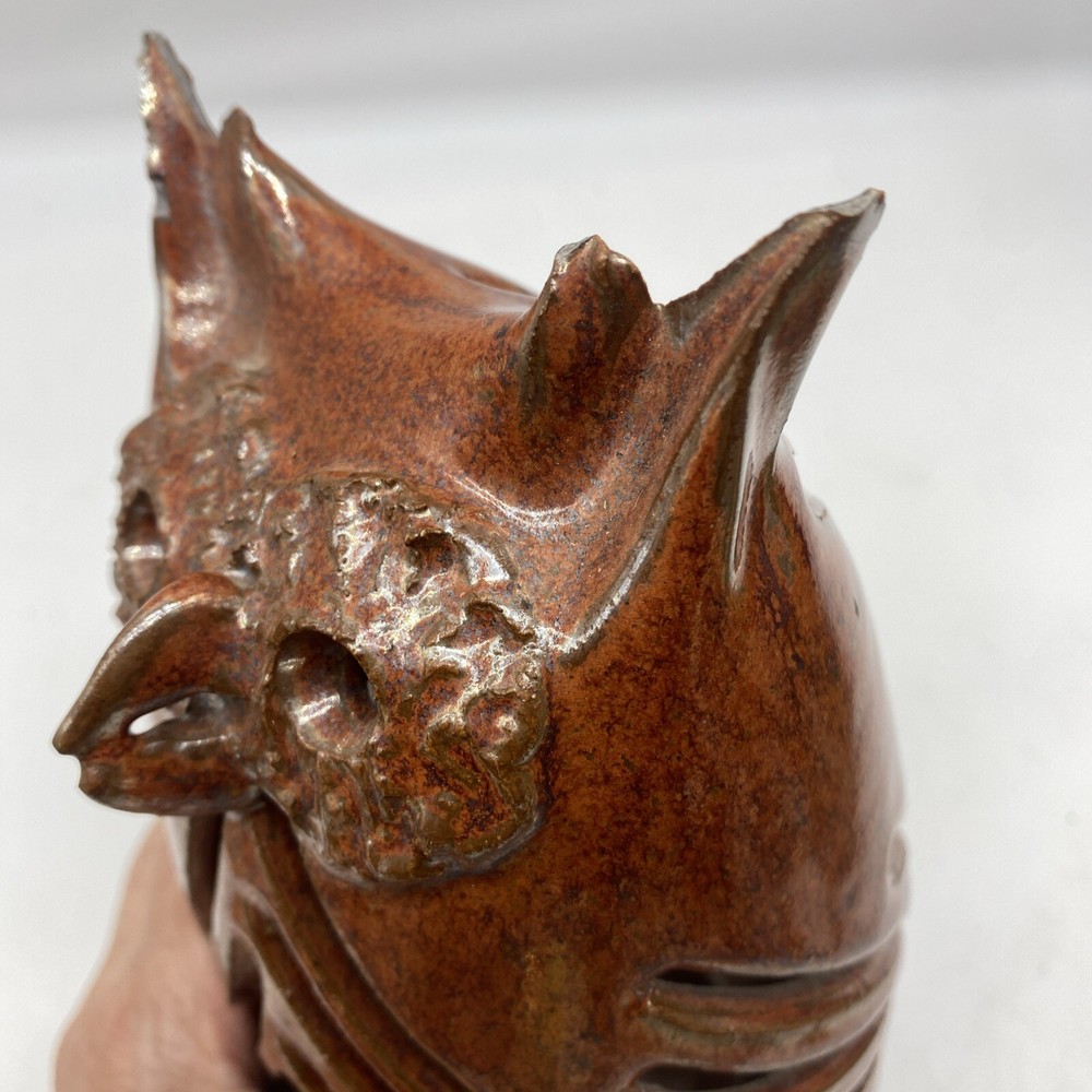 Art Pottery Owl Candle Holder