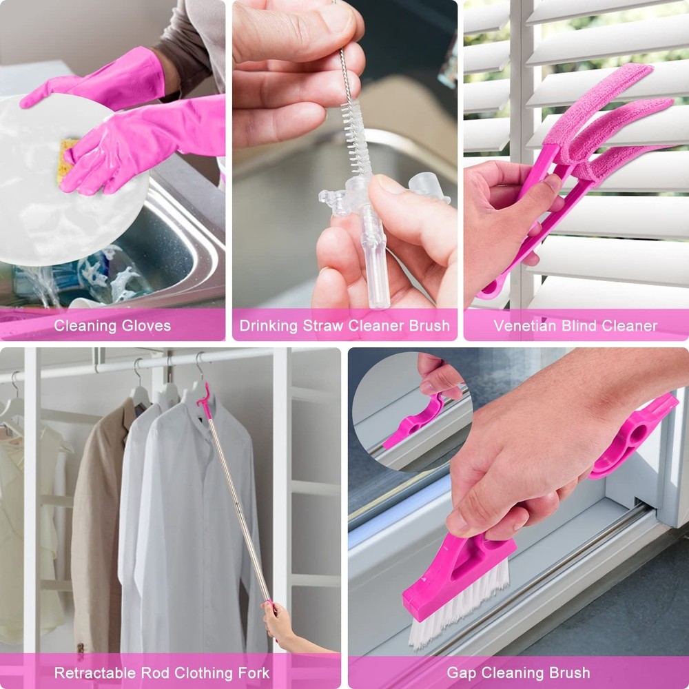 Microfiber Dusters for Cleaning, Feather Dusters with Extension Pole, Bendabl...