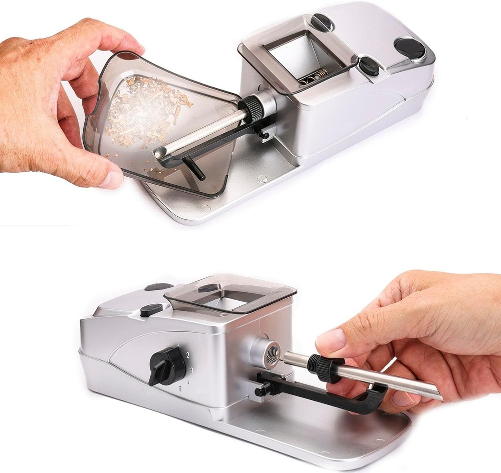 Electric Cone Rolling Machine Set W/ Manual Herb Grinder & Pre-Roll Holder Case