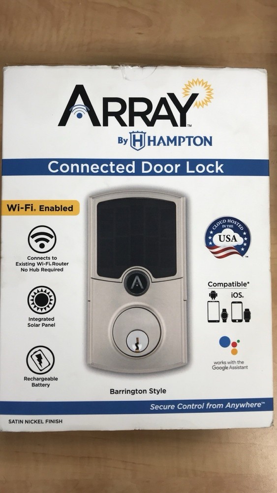 Array Connected Door Lock With Solar - New