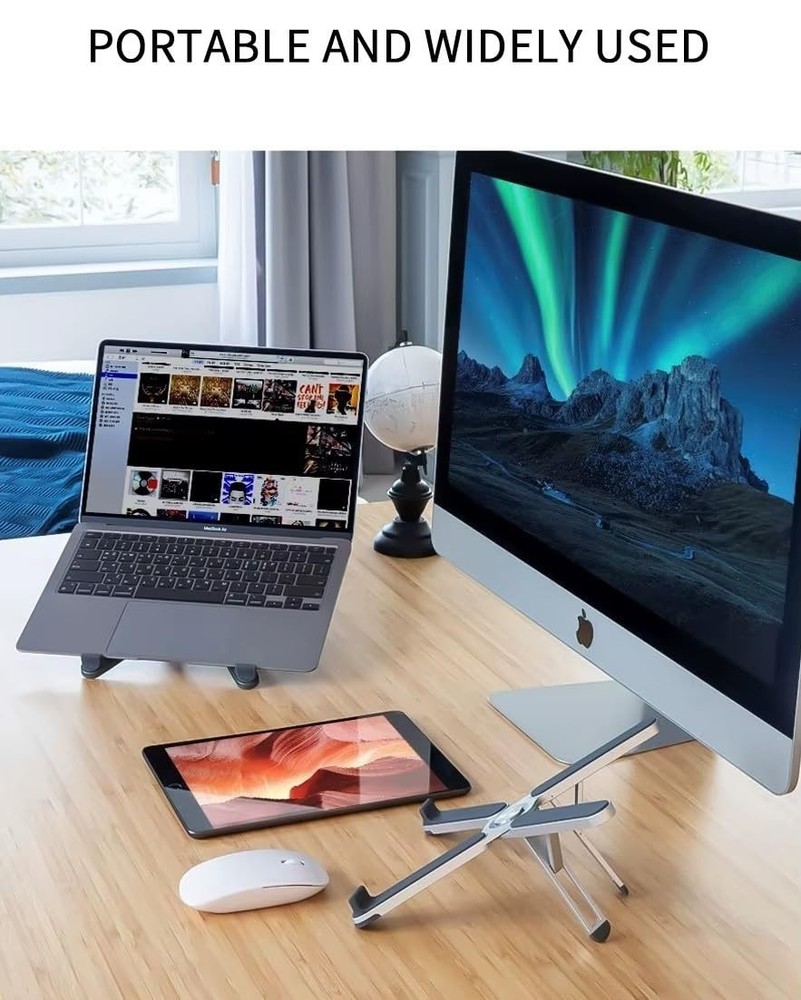 Foldable & Portable Laptop Stand for Desk, Light Weight moonlight silver