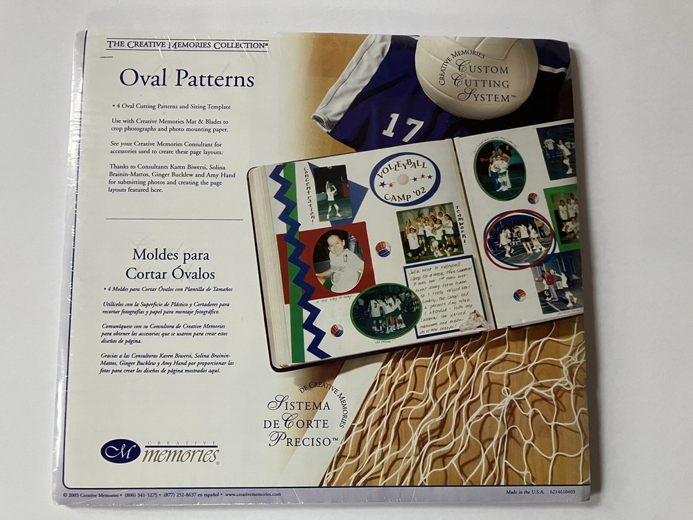 Creative Memories Cutting Templates System 4 Oval Cutting Patterns & Template