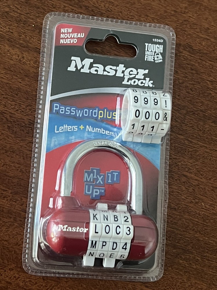 Master Lock Password Plus Letters And Numbers 1534D- RED