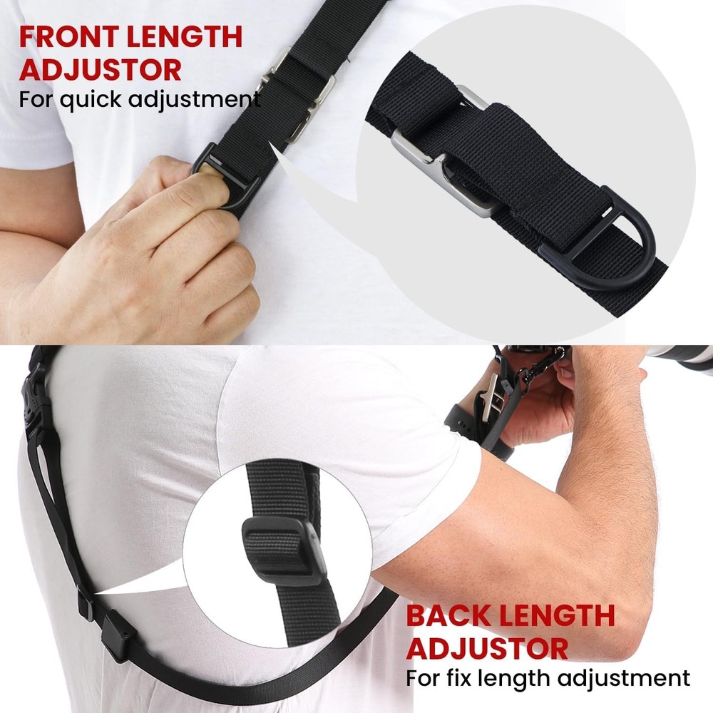 Waka Rapid Camera Neck Strap with Quick Release and Safety Tether, Black NEW